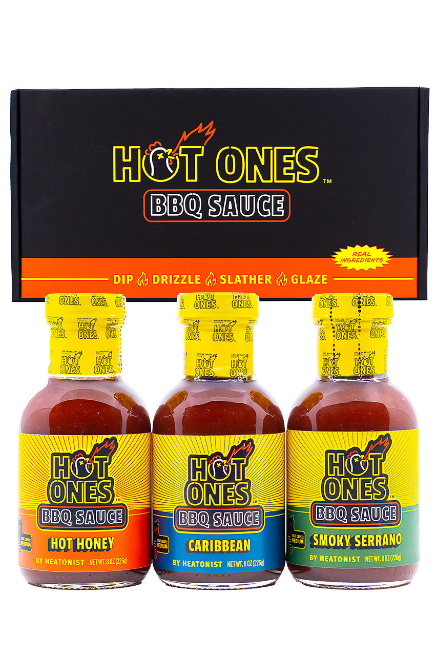 Hot Ones BBQ Trio Pack (Hot Honey / Caribbean / Smoked Serrano) K3